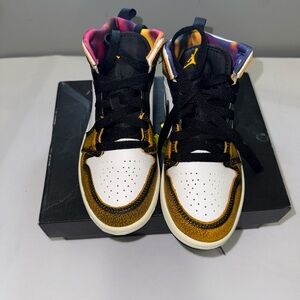 Jordan High-Top Sneakers in Black, Purple & Orange with Multicolor Accents